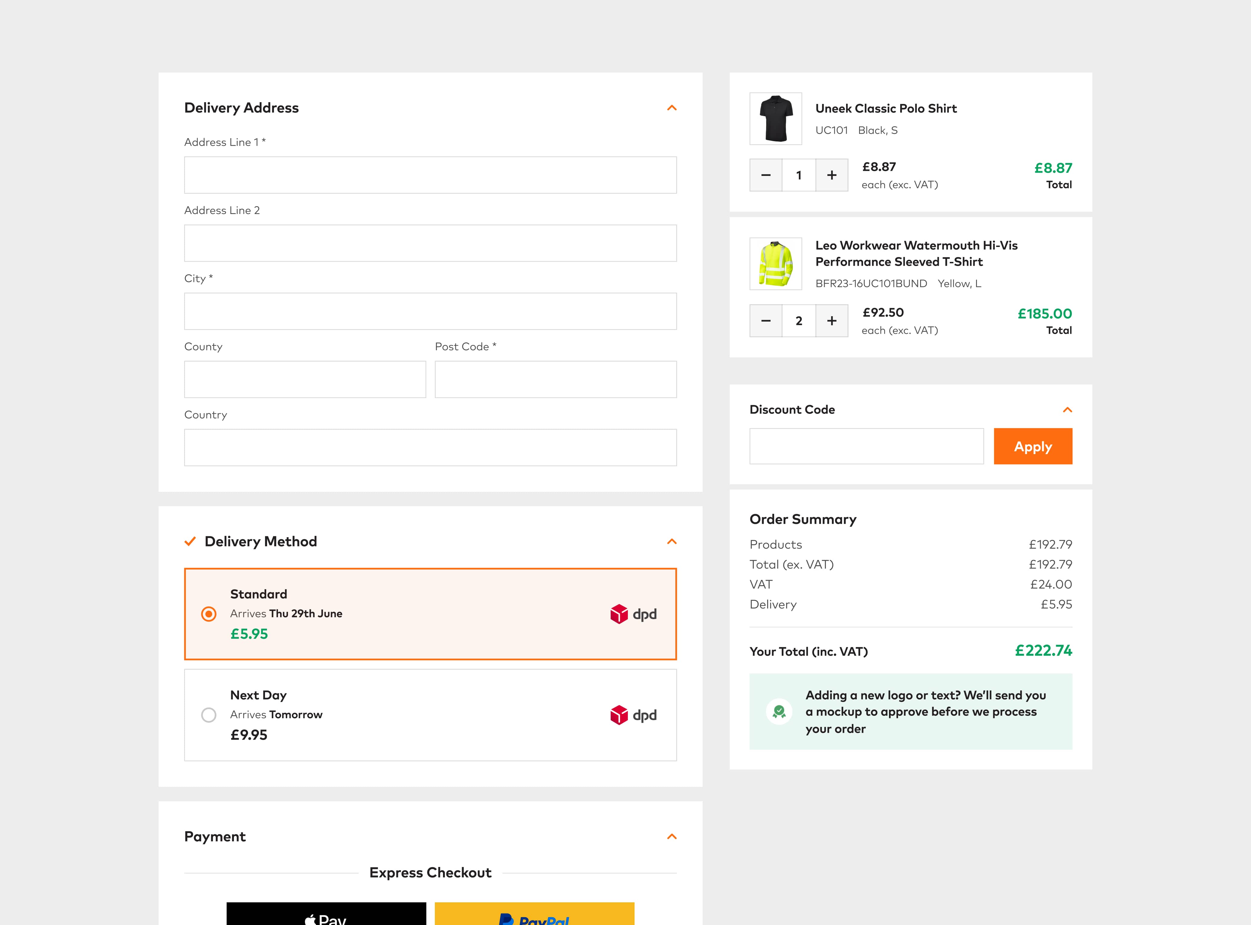 Workwear Express design example